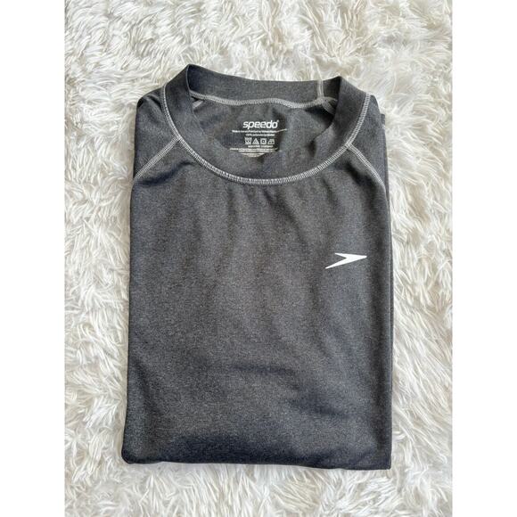 Speedo Men’s Sz. L Classic Gray Rashguard. Great Shape - Picture 6 of 7